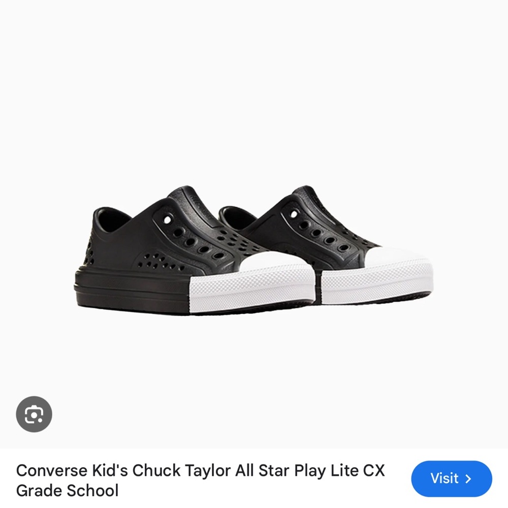 NWT Converse Chuck Taylor All Star Play Lite Black White Slip-On Rubber Sneakers - Picture 3 of 12